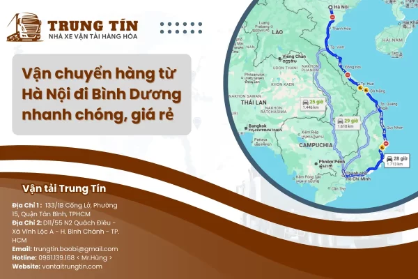 Vận chuyển hàng hóa từ Hà Nội đi Bình Dương giá rẻ, an toàn
