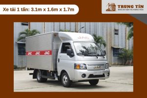 Xe tải 1 tấn: 3.1m x 1.6m x 1.7m