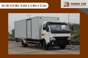 Xe tải 3.5 tấn: 5.2m x 1.9m x 2.1m