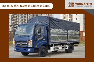 Xe tải 5 tấn: 6.2m x 2.05m x 2.3m