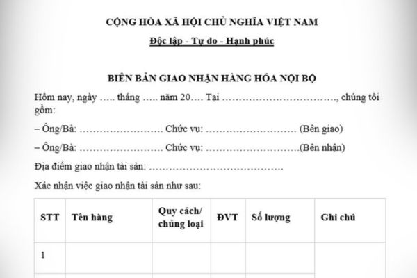 Biên bản thường có tên công ty, người đại diện, chức danh, địa chỉ liên hệ,...