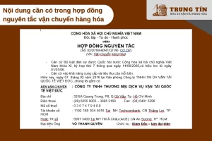 Các điều khoản quan trọng cần có trong hợp đồng vận chuyển hàng hóa