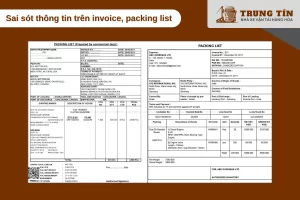 Sai thông tin trên invoice hoặc packing list dễ khiến hồ sơ C/O bị trả lại