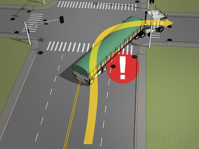 Cách để hạn chế rủi ro của điểm mù xe tải 