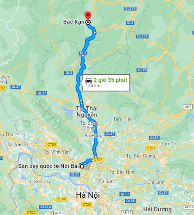 tuyến đường đi từ Nội Bài đi Bắc Kạn hiện nay