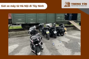 Xe máy được bọc kỹ và vận chuyển an toàn liên tỉnh