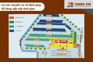 Bãi gửi xe trong bến xe Giáp Bát rộng rãi, dễ dàng di chuyển và có hướng dẫn cụ thể.