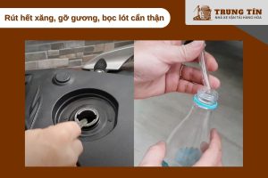 Rút hết xăng, gỡ gương, bọc lót cẩn thận trước khi gửi xe