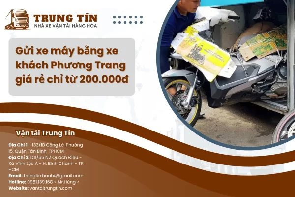 Gửi xe máy bằng xe khách Phương Trang