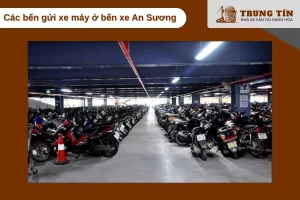 Bãi gửi xe máy trong và ngoài khuôn viên bến xe An Sương