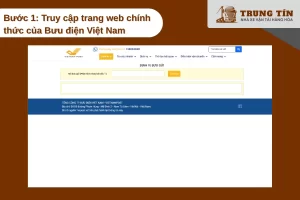 Bước 1: Truy cập trang web chính thức của Bưu điện Việt Nam