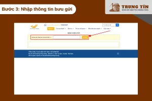 Bước 3: Nhập thông tin bưu gửi